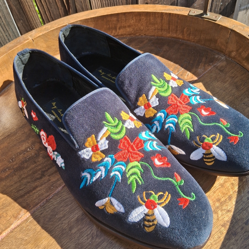 May Anthony Embroidered Slip-On Loafers - Multicolor